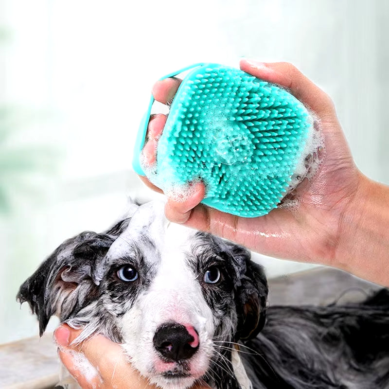 Pet Bathing Brush Soft Silicone Massager Shower Gel Bathing Brush Clean Tools Comb Dog Cat Cleaning Grooming Supplies